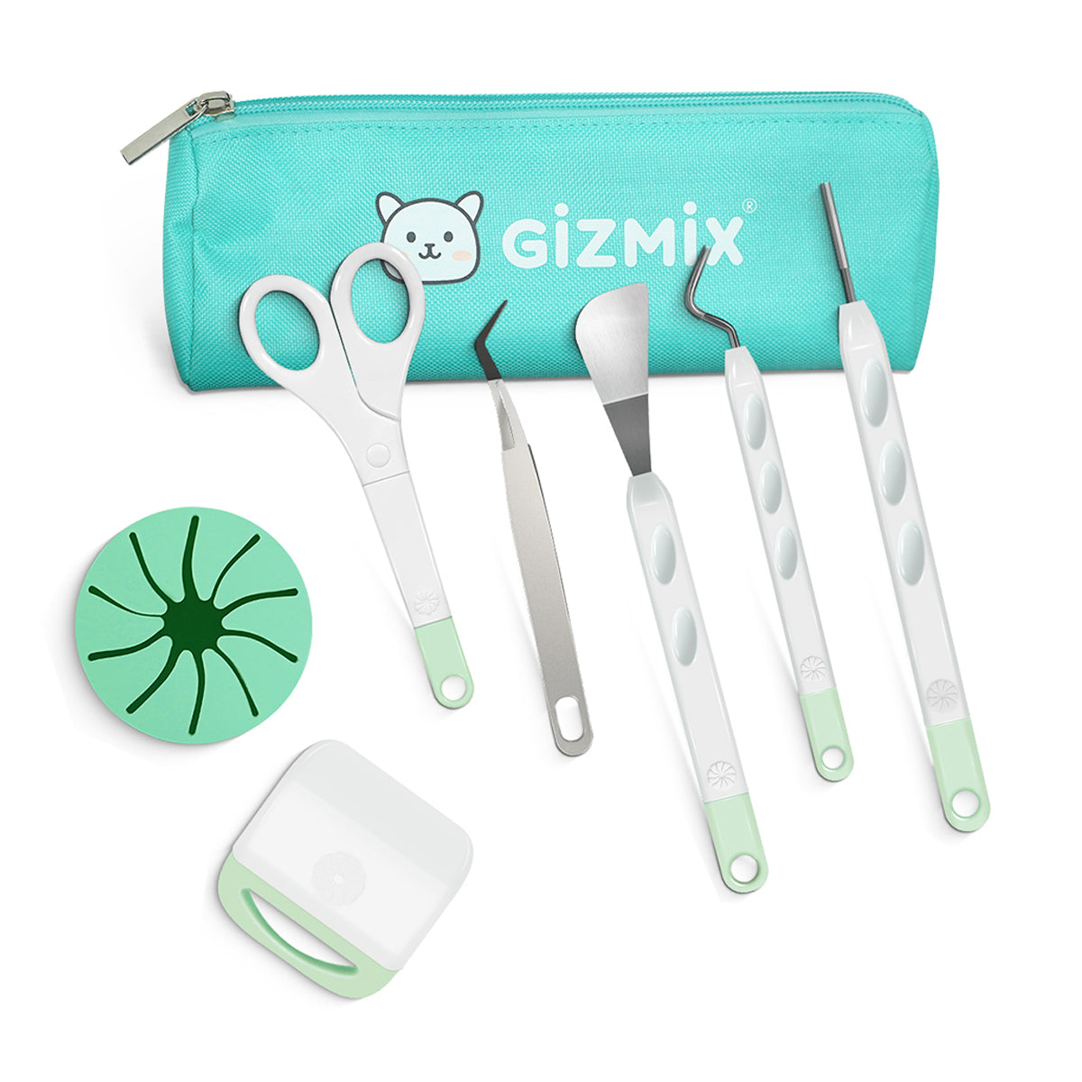 GIZMIX Vinyl Weeding Tool Set 6pcs – Precision Craft Tools for Cricut & Silhouette with Scrap Collector & Storage Bag