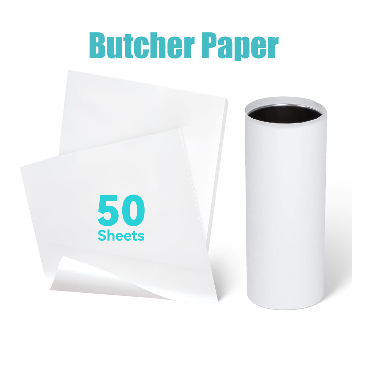 GIZMIX Butcher Paper for Sublimation – 50 Sheets Heat-Resistant Protective Paper for Heat Press, Anti-Stick, Disposable Sheets for T-Shirts, Tumblers & Mugs