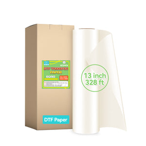 DTF Transfer Paper Roll – 13" / 17.7" / 24" × 328 ft | Strong Adhesion, Washable, Cold Peel Heat Transfer Paper for Apparel Printing