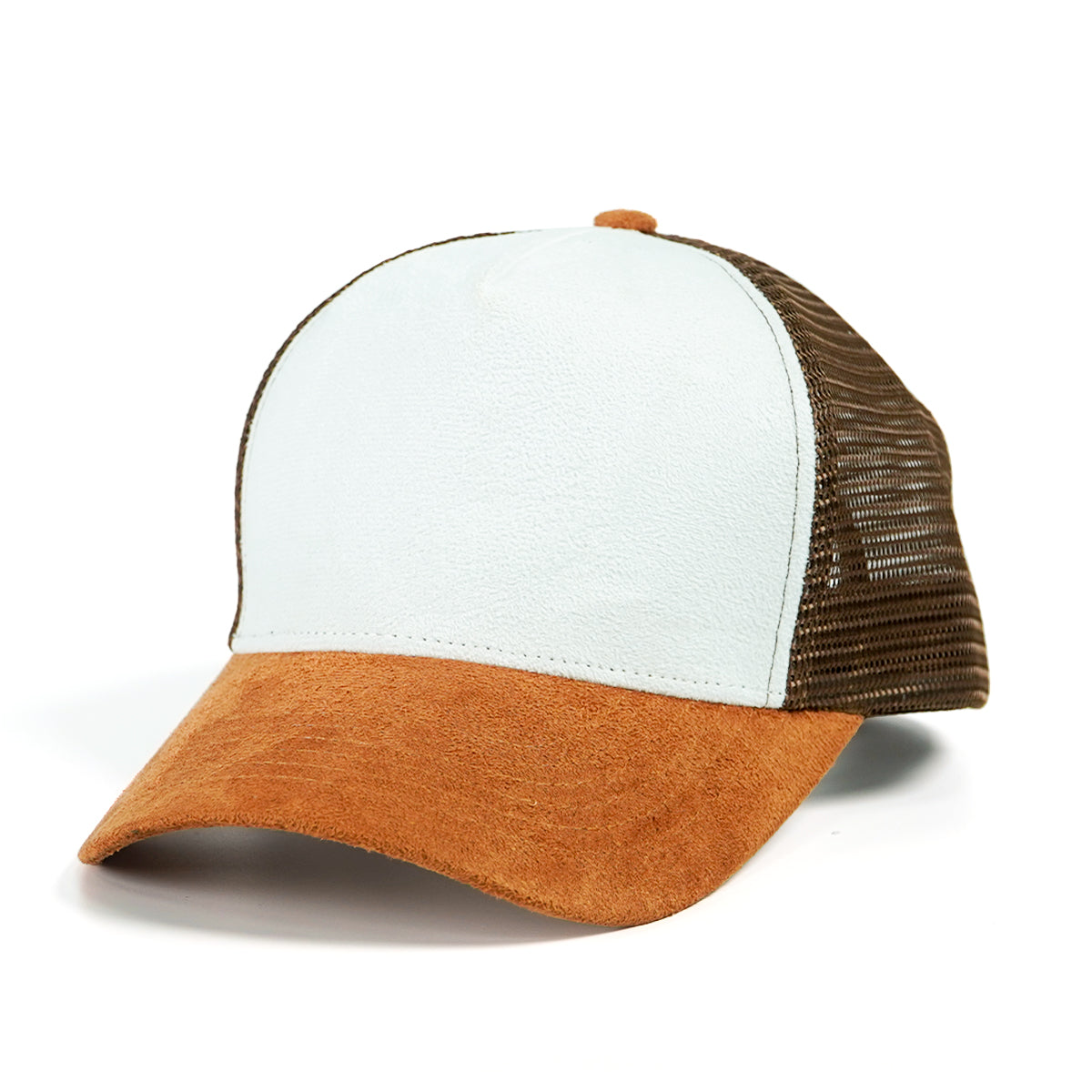 RANGELAB Unisex Faux Suede Brim Trucker Hat – Breathable Mesh Back Adjustable Snapback Cap