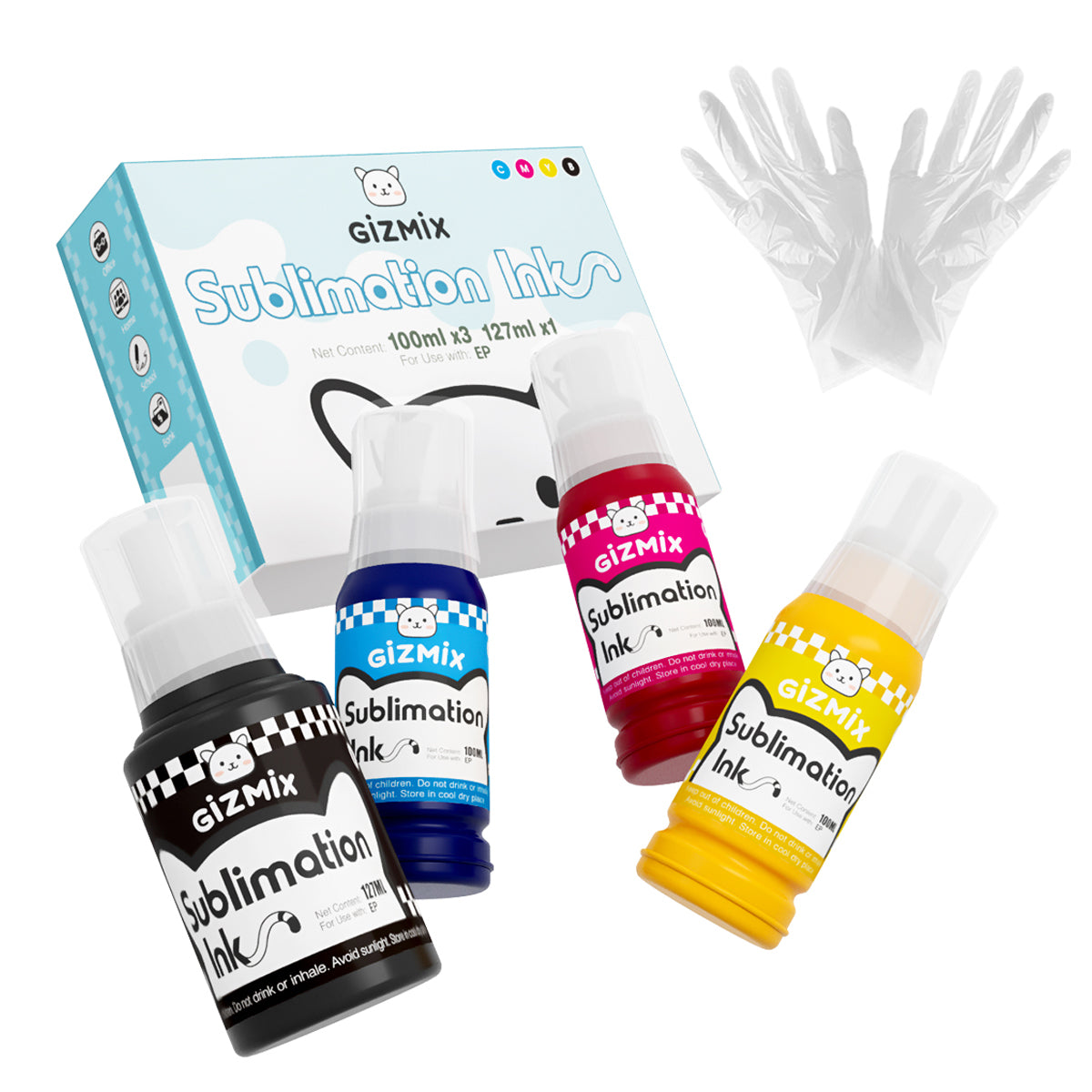 GIZMIX Sublimation Ink Refill 427ml – Auto-Fill, Vibrant Colors, UV Resistant for Epson EcoTank Printers