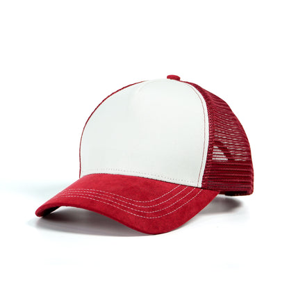 RANGELAB Red & White Trucker Hat with Mesh Back – Adjustable Snapback Baseball Cap for Men & Women