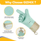 Guantes de silicona resistentes al calor GIZMIX: diseño antiescaldaduras de triple capa (hasta 250 °C), agarre antideslizante para horno, freidora de aire, barbacoa y sublimación. 