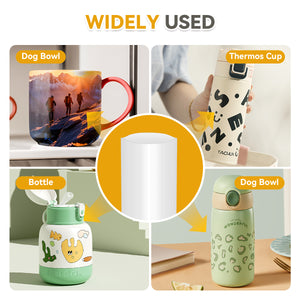 GIZMIX Premium Sublimation Shrink Wrap for Tumblers – Full Wrap Heat Shrink Sleeves for 1.5oz–50oz Bottles & Mugs, Anti-Bubble PET Film, 50-Pack