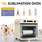 GIZMIX 18L Sublimation Oven 110V, 1400W Convection Heat Press Oven for Tumblers & Mugs, Fits 12oz–30oz Skinny Tumblers, 360° Hot Air Circulation, Digital Control, Includes Gloves & Sublimation Tools