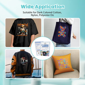 GIZMIX Inkjet Heat Transfer Paper for Dark Fabrics – Printable Iron-On Sheets for T-Shirts & DIY Crafts