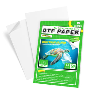 GIZMIX Eco-Friendly DTF Transfer Paper – 100% Recyclable, Direct-to-Paper Printing, No Plastic Film, Vibrant Colors, Strong Adhesion, Cool Peel – A4/A3 Sizes for All DTF Printers