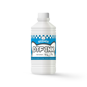 GIZMIX DTF Ink 1000ML Full Color Set (CMYK + White) – High Color Density, Smooth Fluidity, No Sediment, Durable & Wash-Fast for All DTF Printers