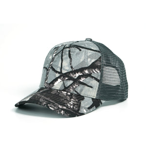 RANGELBA Grey Camouflage Trucker Hat Classic Mesh Snapback Baseball Cap