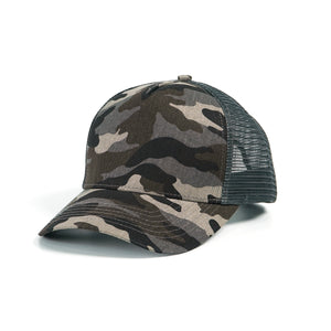 RANGELAB Grey Black Camo Trucker Hat Adjustable Mesh Baseball Cap for Men & Women, Breathable Outdoor Hiking Casual Cap